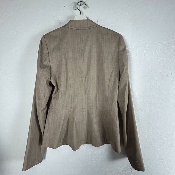 Long Tall Sally Womens Tan Herringbone Blazer Suit Jacket Size 6 Lined New $169 - Picture 2 of 7